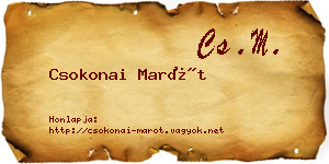 Csokonai Marót névjegykártya